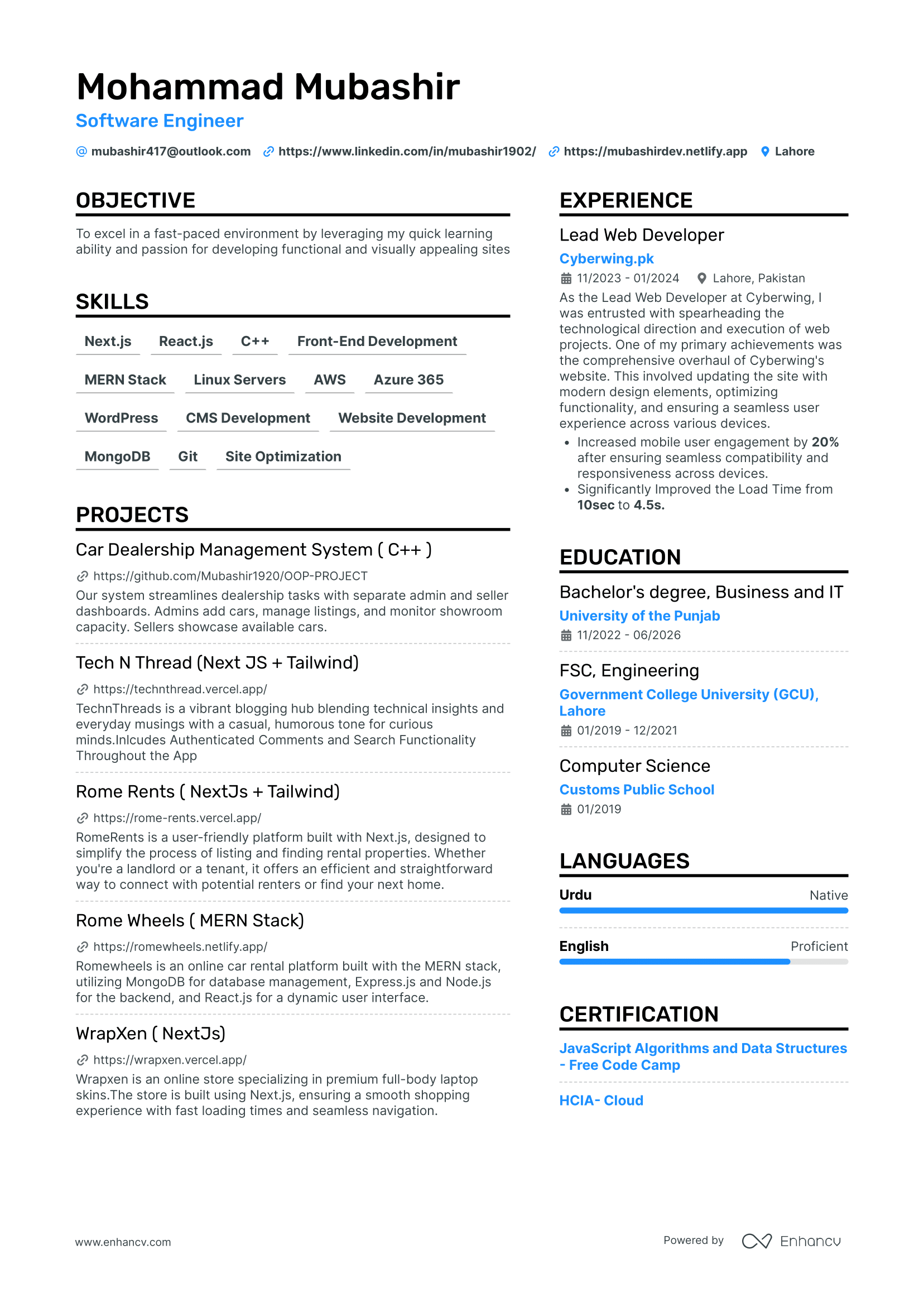 CV